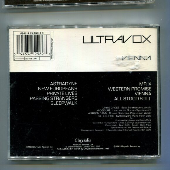 1980 Ultravox "Vienna" CD - Picture 2 of 2